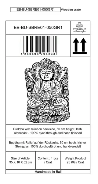 Product image 9 of the product “Bodhi - Buddh, seated in front of relief, 52 cm H | cast stone ”