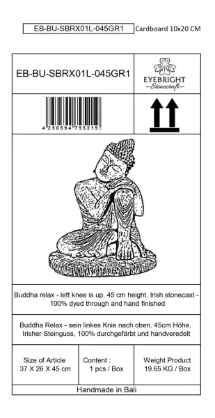 Product image 9 of the product “Hema - Buddha relax - left knee is up, 45 cm H | cast stone ”