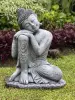  Product image 1 of the product “Rahman - Buddha relax- one leg up, 65 cm H | cast stone ”