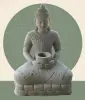  Product image 1 of the product “Seated Buddha in Thai style made of Riverstone, Holds a vessel in his hands, H. 150cm. ”