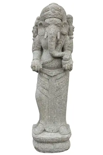 Product image of the product “Standing Ganesh, 120 cm height,  natural stone (Basanite), stonemasonry 120 cm”