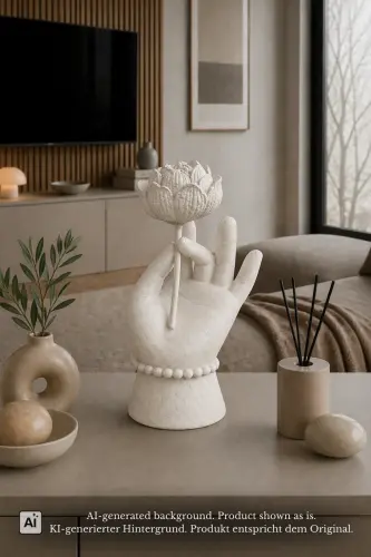 Product image of the product “Hand lotus about 31 cm Height, made of Fibre cement ”