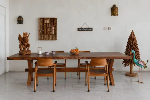 Product image of the product “Suar Wood Table with X-Style Wooden Legs – 0623-091# ”