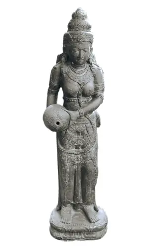 Product image of the product “Standing Dewi Sri as a water feature, 123cm height, cast stone, handcrafted & coloured 123 cm”