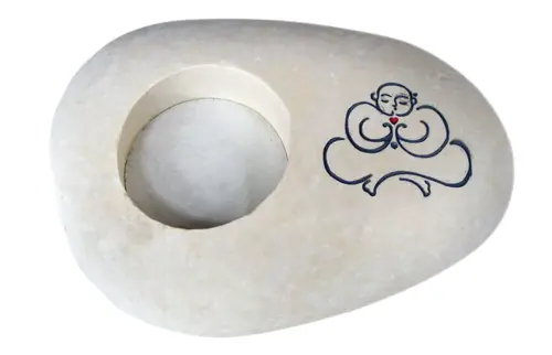 Product image of the product “Stone with Buddha calligraphy as T-light holder ”