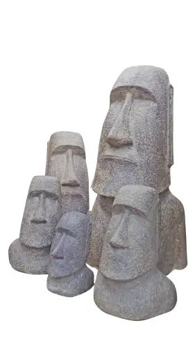Product image of the product “Moai Head, 80cm height, Stone cast, handcrafted & coloured 80 cm”