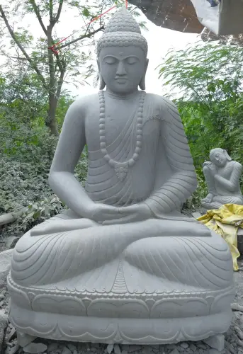 Product image of the product “Seated Buddha made of Riverstone in Dhyana Position - gesture of meditation, H. 190 CM ”