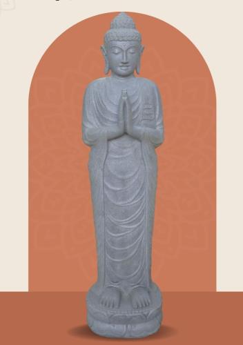 Product image of the product “Standing Buddha made of Riverstone, position Namaskara , H. 180cm. ”