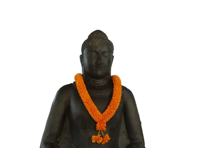 Product image 1 of the product “Necklace, Satin, Dark Orange - for Buddha statue, in the diameter from 20 to 50cm ”