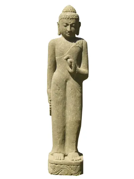 Product image 1 of the product “Sitting Buddha - Thai style with symbolized flame on the head, in the sizes from 100cm to 200cm, Natural finish ”