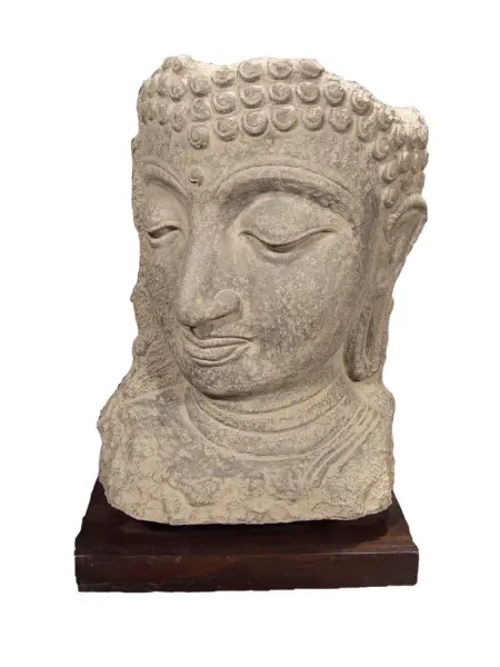 Product image 1 of the product “Buddha Face on wooden stand ”