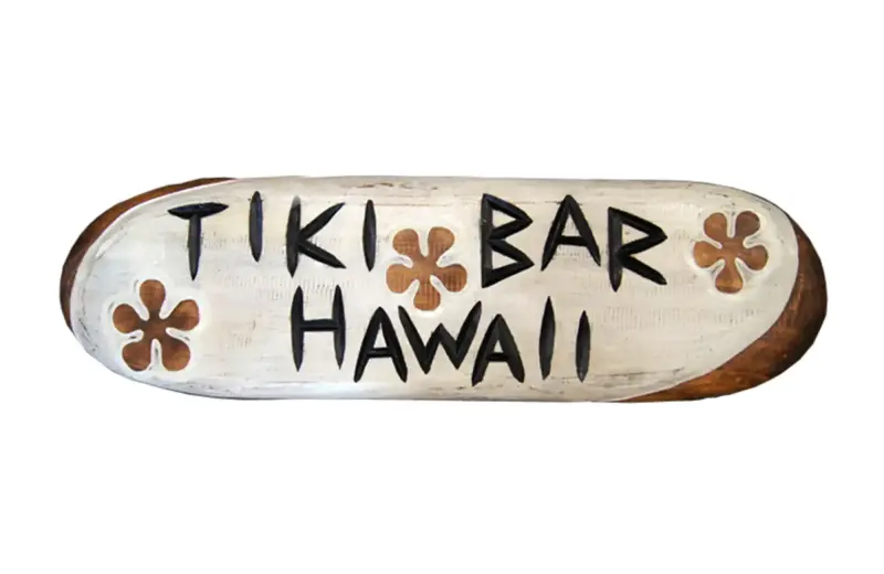 Product image 1 of the product “Wood board - Retro ''Hawaiian Tiki Bar'' White ”