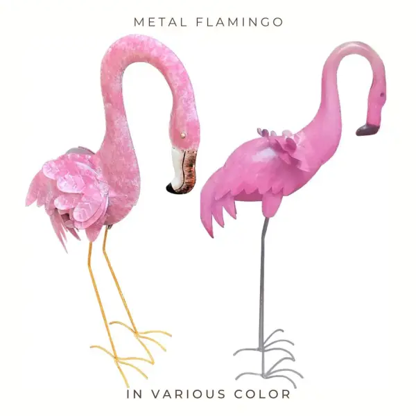 Product image 1 of the product “Metal Flamingo, in the color about silver and yellow on the legs ”