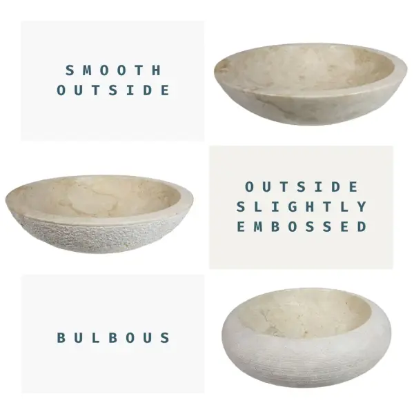 Product image 1 of the product “Bowl polished inside, white marble, in the sizes from 40 to 45cm, in the different models ”