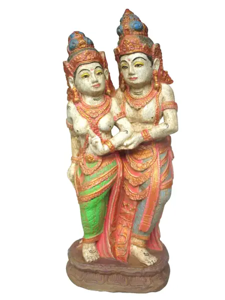 Product image 1 of the product “Pair of Standing Gods, 60 cm, handpainted ”