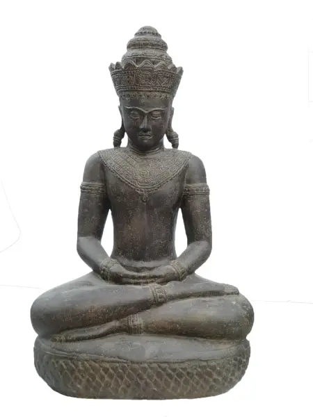 Product image 1 of the product “Sitting Buddha - Khmer style. 100cm height. Painted in the color antique finish ”