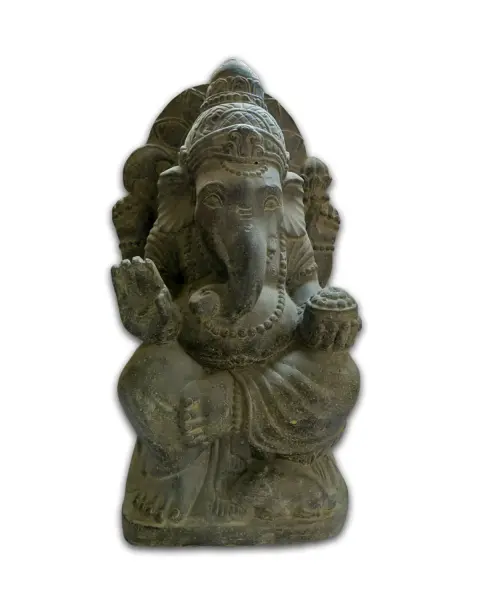 Product image 1 of the product “Seated Ganesha indian Style with turban. 60cm height, cast stone ”