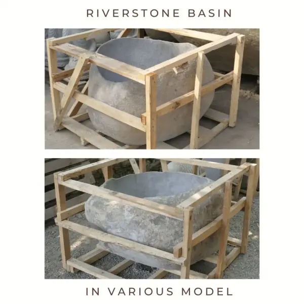 Product image 1 of the product “Basin from Riverstone, Natural surface, polished inside. Dia approx 76-80. Height 51-55 ”
