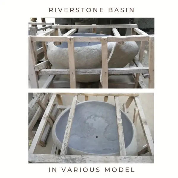 Product image 1 of the product “Basin from Riverstone, Natural surface, polished inside. Dia approx 86-90. Height 46-50 ”