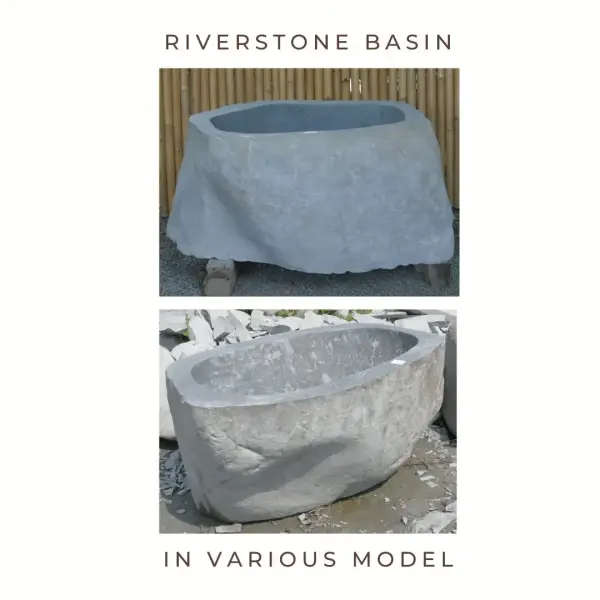 Product image 1 of the product “Riverstone basin, natural surface, polished inside. Dia approx 101-110. Height 61-70 ”