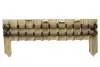  Product image 2 of the product “Rigid bed edging made of wide (approx. 8 cm) dark brown bamboo, set in half vertically, with decorative binding, length 90 cm, height 20 cm, for spiking (ends approx. 35 cm) ”
