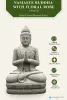 Product image 2 of the product “Seated Buddha in Namaste Pose with Floral Pattern Robe, 150 cm Height, Natural Stone ”