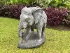  Product image 2 of the product “Avan - Elephant with blanket, looking to the right. 63 cm L | cast stone ”