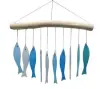  Product image 2 of the product “Glass Wind chime „Lissabon“, marine colors, Driftwood & recycled Glass 26x2x36 cm ”