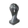  Product image 2 of the product “Abstract sculpture, two hands standing on a plinth. 53 cm high. Cast stone, handcrafted & colored ”