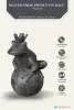  Product image 2 of the product “Frog Prince sitting on ball, approx. 30cm height, cast stone, hollow, handcrafted & coloured ”