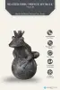  Product image 2 of the product “Frog Prince sitting on ball, approx. 55cm height, cast stone, hollow, handcrafted & coloured ”