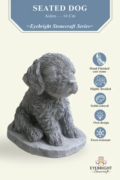 Product image of the product “Aiden - Seated Dog, 16cm H | cast stone ”