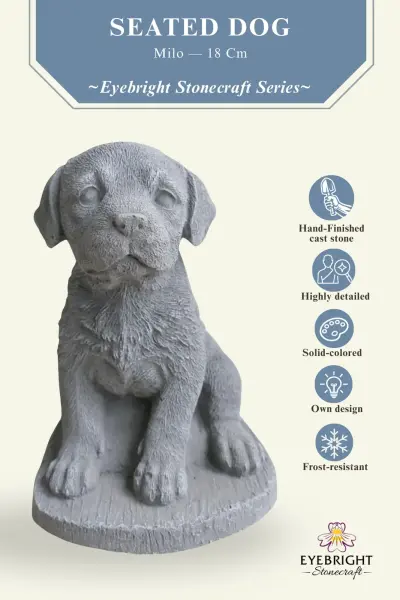 Product image 2 of the product “Milo - Seated Dog, 18cm H | cast stone ”