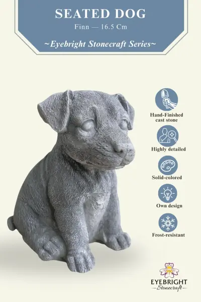 Product image of the product “Finn - Seated Dog, 16.5cm H | cast stone ”