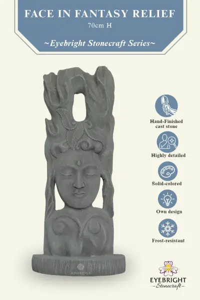 Product image of the product “Face in a fantasy relief 70cm H | cast stone ”