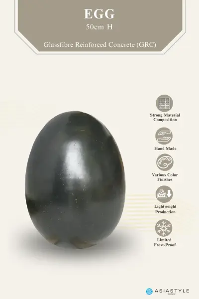 Product image of the product “Egg, 50cm Height | GRC (Glassfibre Reinforced Concrete), Copper Finish ”