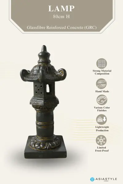 Product image of the product “Lamp, 40cm Ø and 80cm Height | GRC (Glassfibre Reinforced Concrete), Copper Finish ”