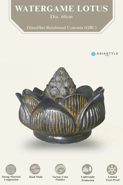 Product image of the product “Watergame lotus, 60cm Ø | GRC (Glassfibre Reinforced Concrete), Copper Finish ”