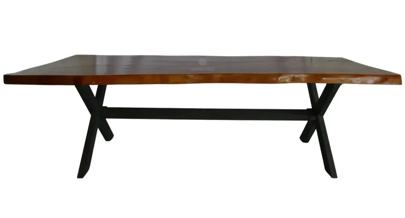 Product image of the product “Suar Wood Table with X-Style Metal Legs – 1121-013# ”