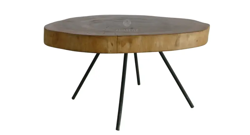 Product image of the product “Low Suar Wood Table with Tube-Style Metal Legs – 1121-019# ”