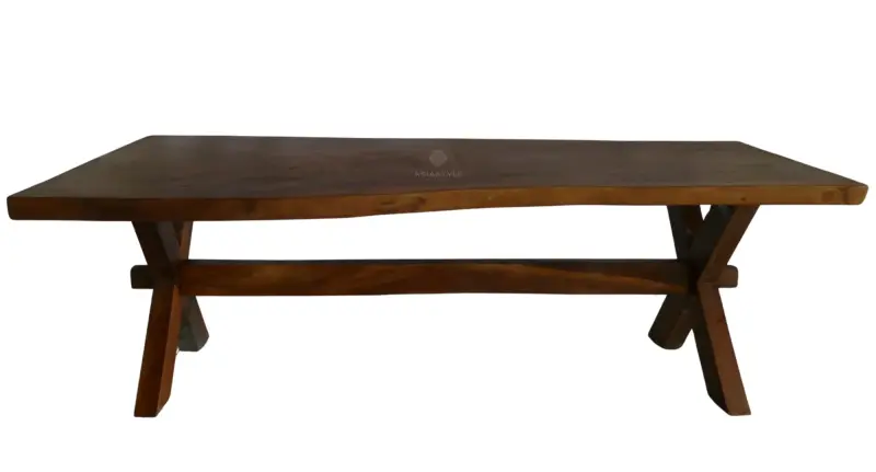 Product image of the product “Suar Wood Table with X-Style Wooden Legs – 0623-090# ”