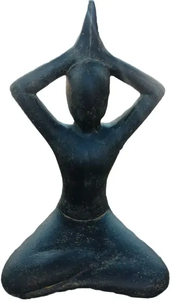 Product image 2 of the product “Sitting woman in Yoga position - Arms Low, in the sizes from 30 to 155cm, cast stone, antique finish ”