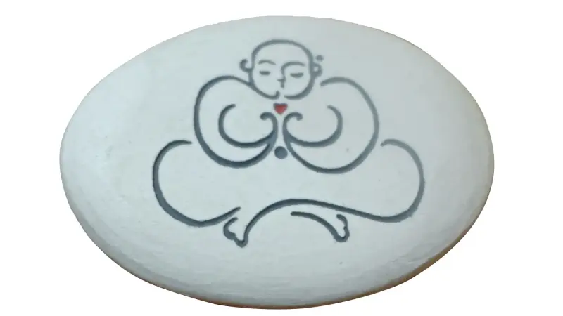Product image of the product “White stone with Buddha calligraphy as magnetic holder, 3 pieces ”