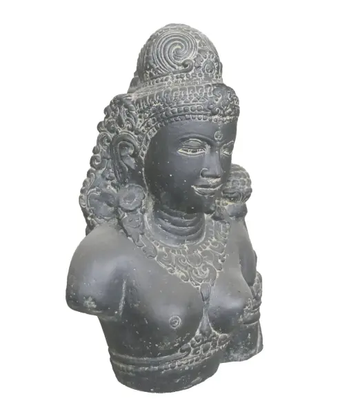 Product image of the product “Dewi Tara Bust, 50 cm Height | Cast stone, handcrafted & coloured ”