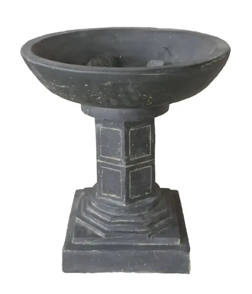 Product image of the product “Fish with Bowl Stand (Set), 53 cm Height, 50 cm Dia, Cast Stone, Antique Finish Colour ”