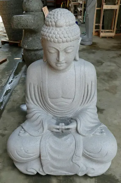 Product image of the product “Seated Japanese Buddha made of Riverstone in Dhyana position - gesture of meditation, H. 121cm ”