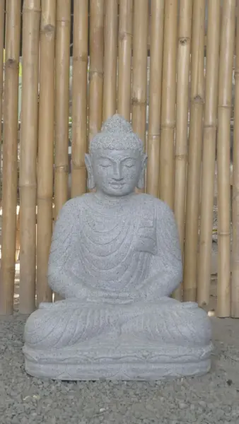 Product image of the product “Seated Buddha made of Riverstone in Dhyana position - gesture of meditation, 63cm height, natural ”