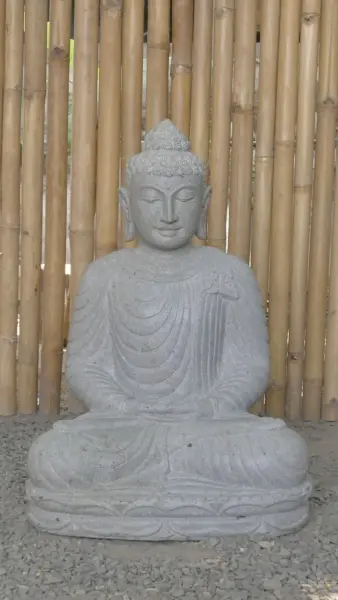 Product image of the product “Seated Buddha made of Riverstone in Dhyana position - gesture of meditation, 62cm height, natural ”