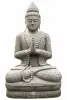 Product image 3 of the product “Seated Buddha in Namaste Pose with Floral Pattern Robe, 150 cm Height, Natural Stone ”