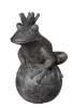  Product image 3 of the product “Frog Prince sitting on ball, approx. 55cm height, cast stone, hollow, handcrafted & coloured ”